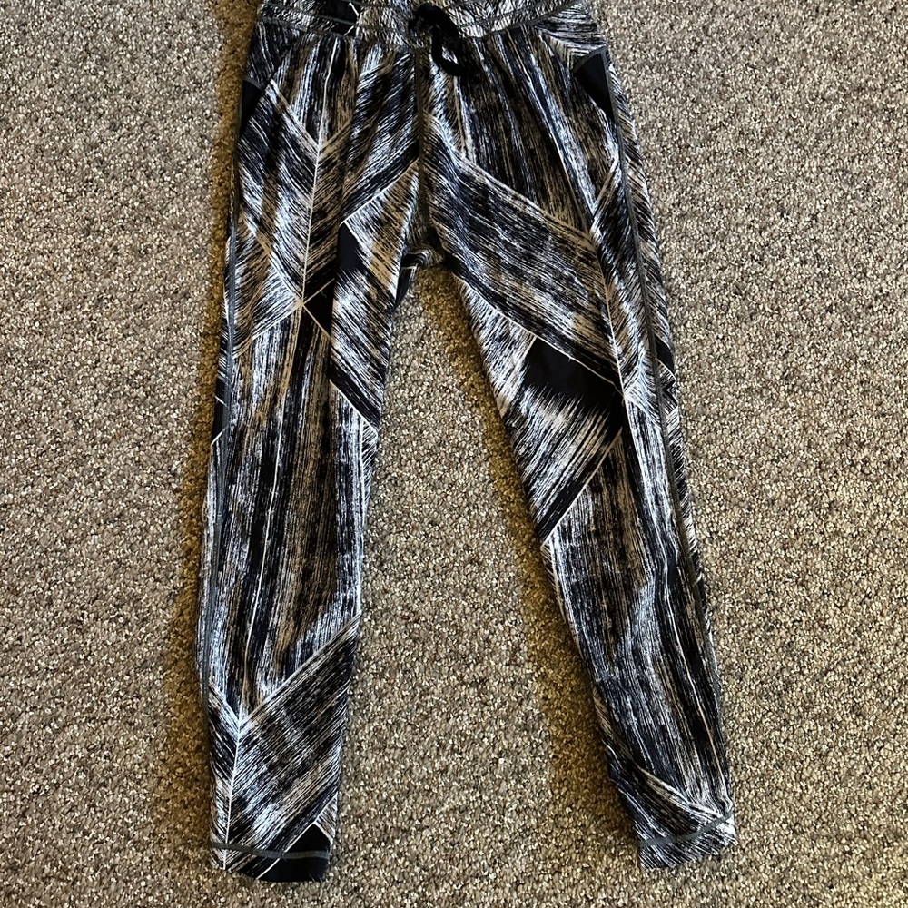lululemon athletica Black and White Track Pants